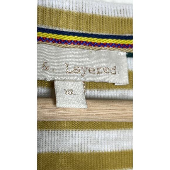 & . LAYERED STRIPED SHORT SLEEVE  T-SHIRT SIZE XL - Picture 4 of 6